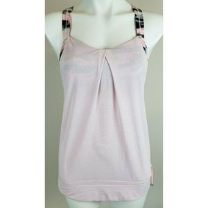 LuluLemon Pink Gray Bra Racerback Tank Top 6 EUC